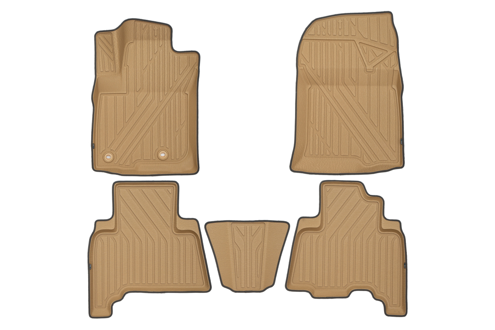 Коврики KVEST 3D в салон TOYOTA LC-150 Prado, 2013-, 5 шт. (полиуретан, бежевый, черный) KVESTTYT00002KB