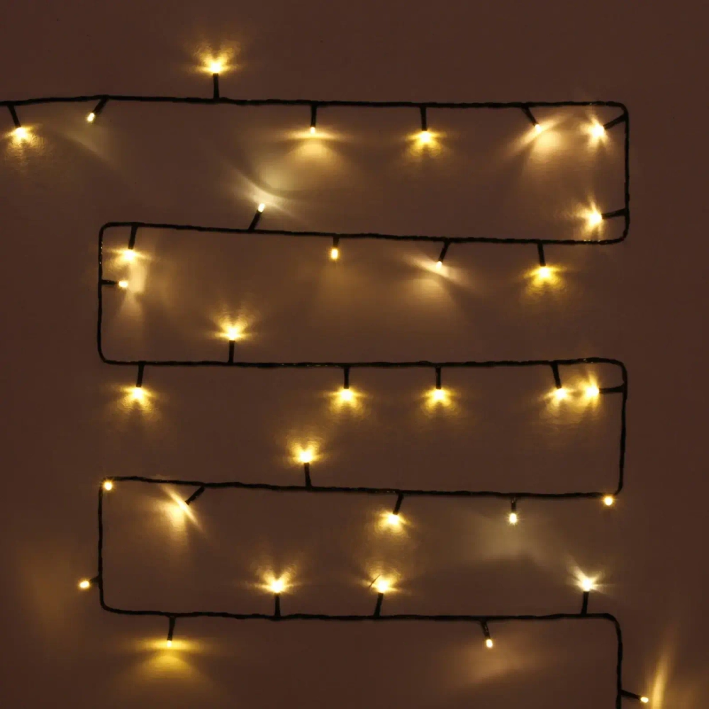 Гирлянда для улицы «Мерцание» 11м 120 ламп LED чёрный провод,1 реж.,IP-54, Теплый белый (возможность соединения)