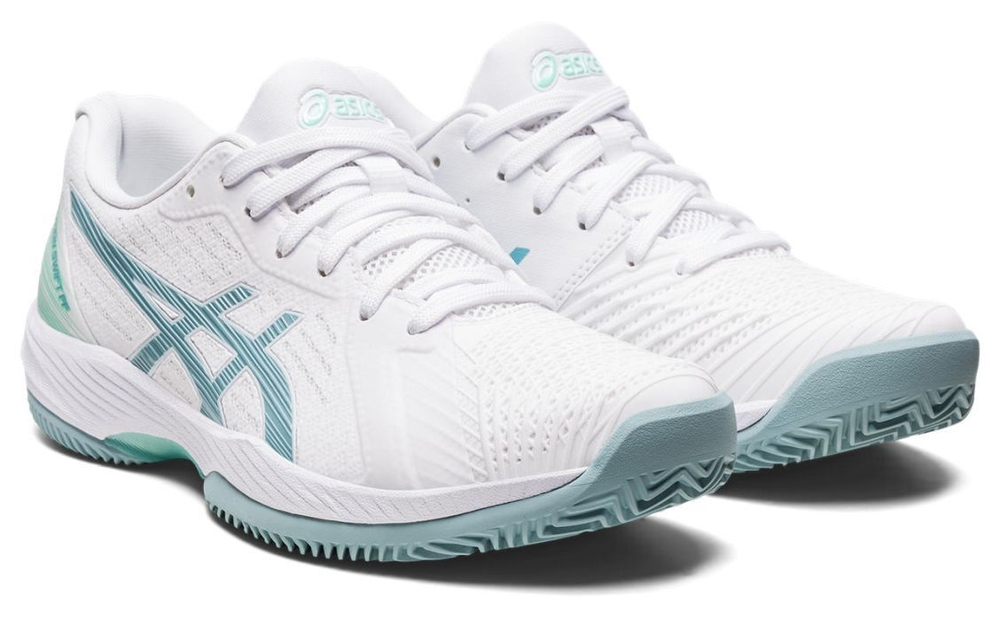 Женские теннисные кроссовки Asics Solution Swift FF Clay - white/smoke blue