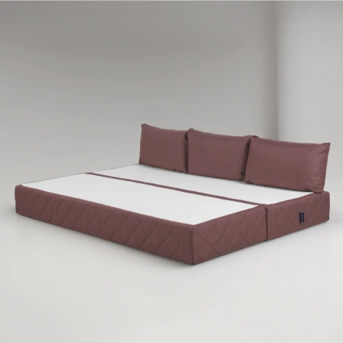 Бескаркасный диван-кровать (трансформер) BuyHit (бордовый)