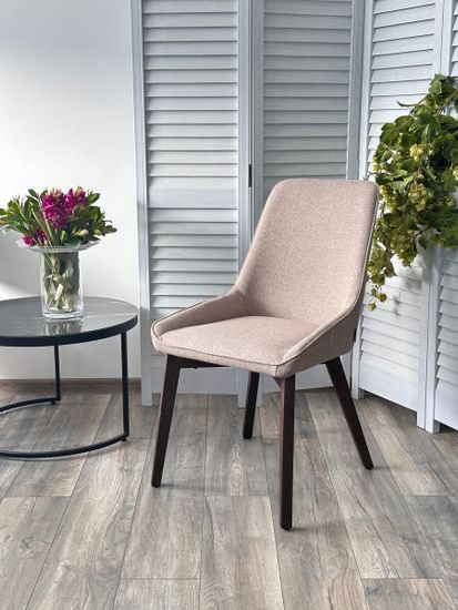 Стул CRISTIAN Light Brown Barrel-19, ткань / орех