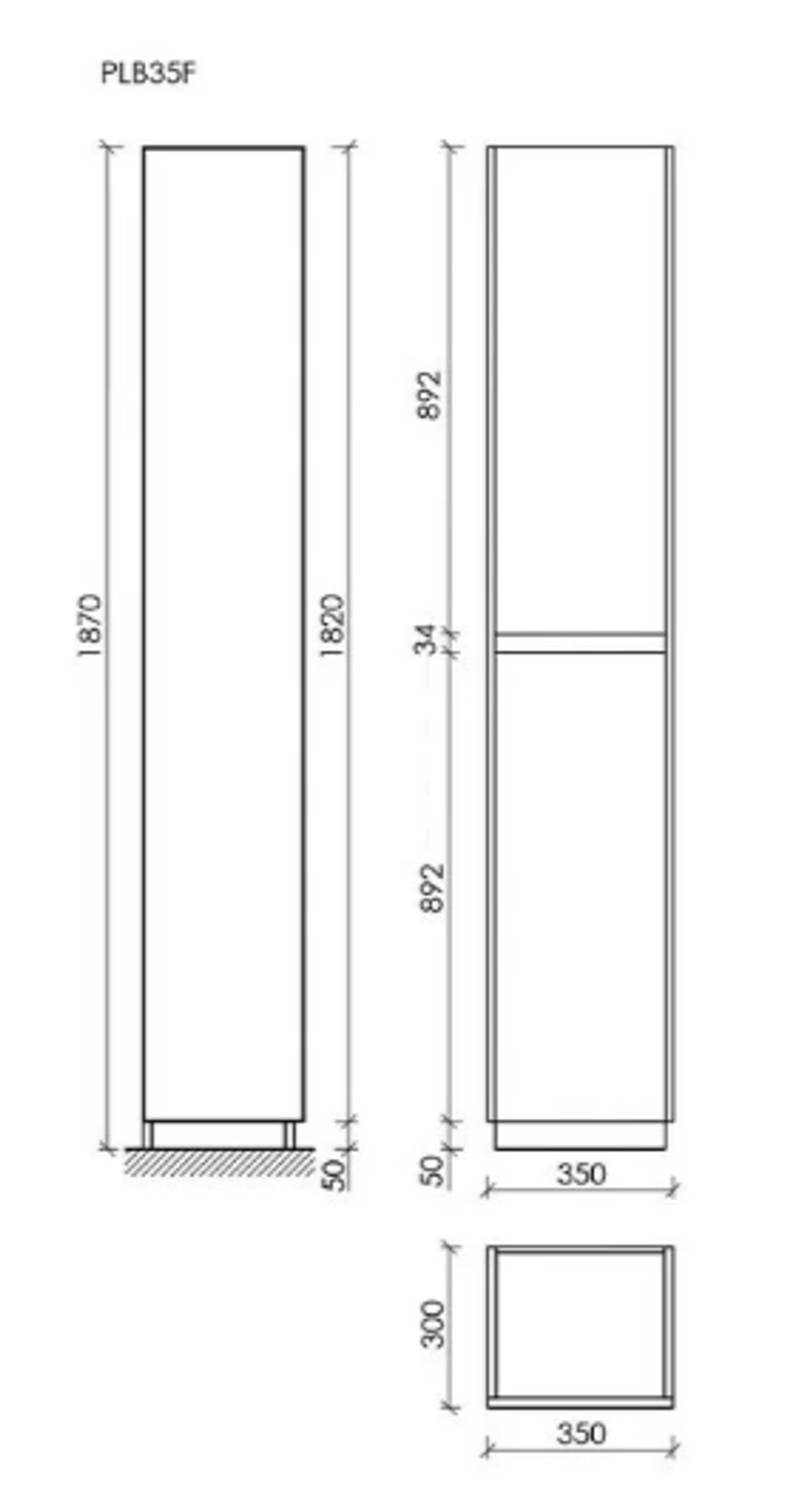 Шкаф-пенал SANCOS Libra Floor напольный дуб галифакс натуральный, 350х300х1870 мм, арт. PLB35FEG
