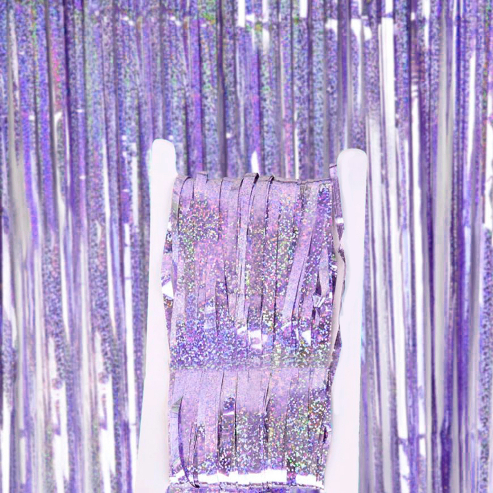 Занавес лазерный "Дождик" Лавандовый 1*2 м