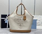 Prada Large Linen Tote Bag 37 cm