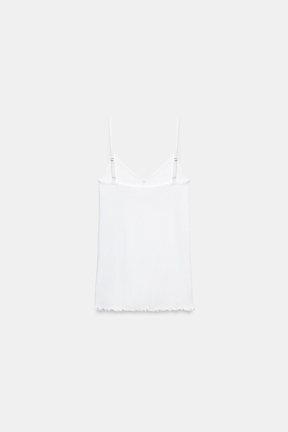 ZARA ХЛОПКОВАЯ МАЙКА НА БРЕТЕЛЯХ, БЕЛЫЙ