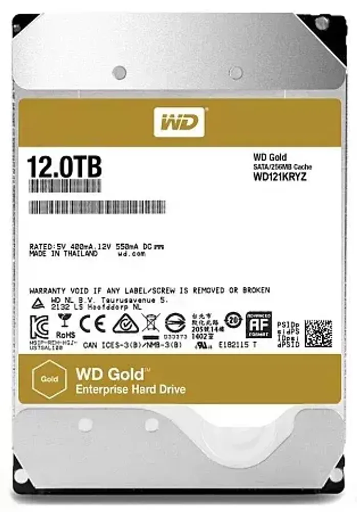 HDD Server WD Gold (3.5&#39;&#39;, 12TB, 256MB, 7200 RPM, SATA 6 Gb/s)