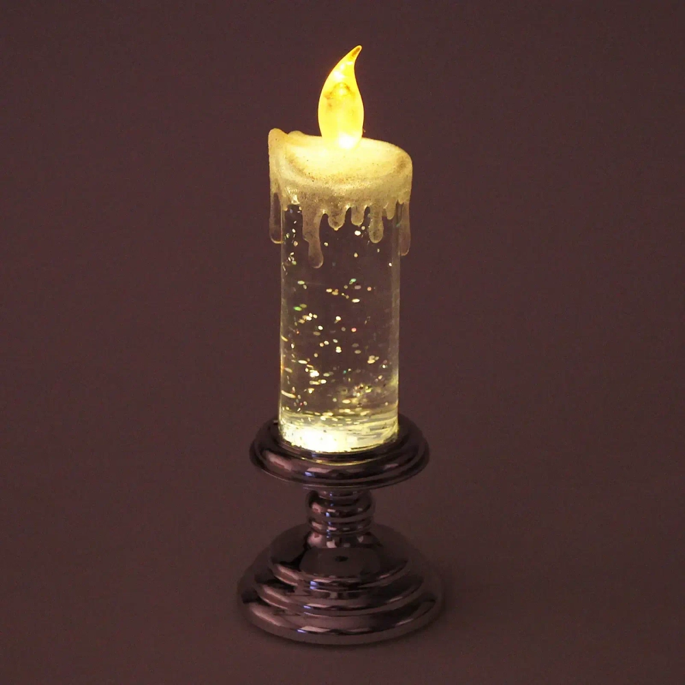 Сувенир с подсветкой «Свеча таинственная» 20*7 см, Серебро