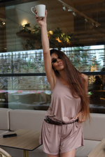 Костюм двойка майка и шорты coffee