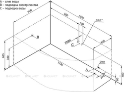 Акриловая ванна Aquanet (Акванет) Jersey 170x90 L с каркасом