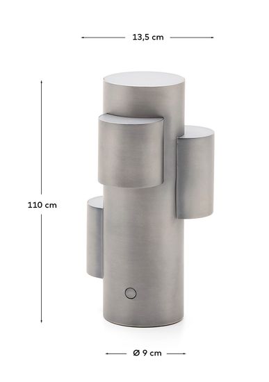 Переносная настольная лампа Adrina из светло-серого металла