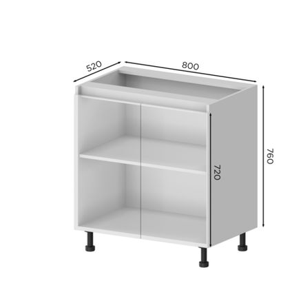 Кухня Модуль Н 800 нижний Белый / Тауп