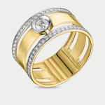 Кольцо женское из желтого золота 585 пробы с фианитами (арт. 026181-4102)