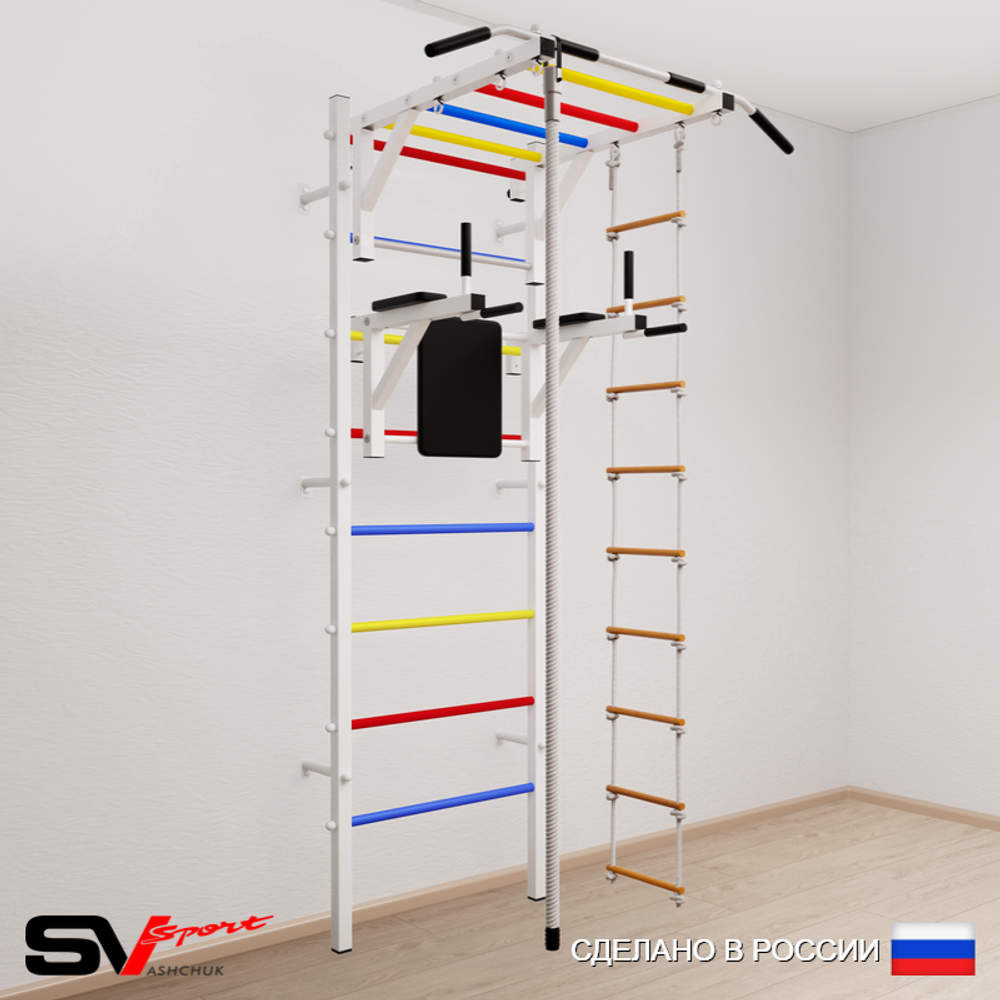 Шведская стенка Sv Sport 545 (Турник рукоход/Брусья/Канат/Лестница)