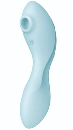 Голубой вакуум-волновой вибростимулятор Curvy Trinity 5+ (Цвет: голубой)