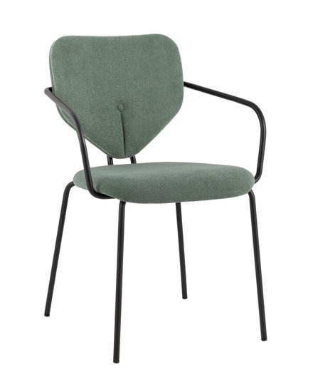 Стул обеденный Masey с подлокотниками зеленый