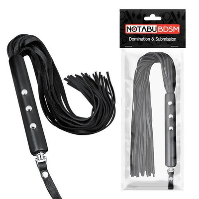 Черная плеть-флоггер с длинными хвостами - 74 см. (Цвет: черный)