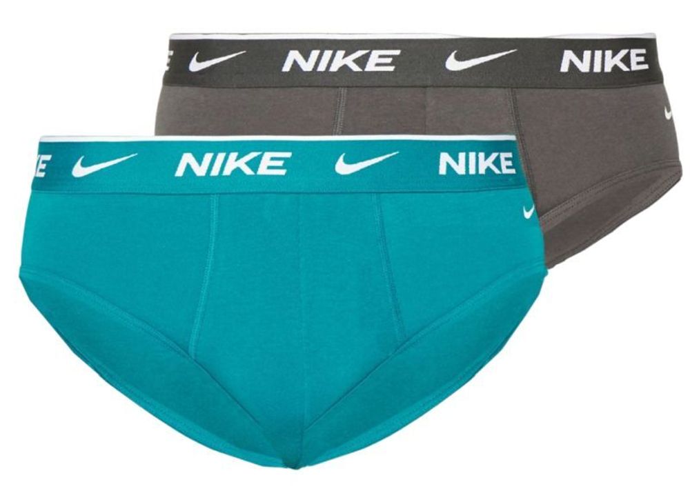 Боксерки теннисные Nike Everyday Cotton Stretch Brief 2P - bright spruce/anthracite