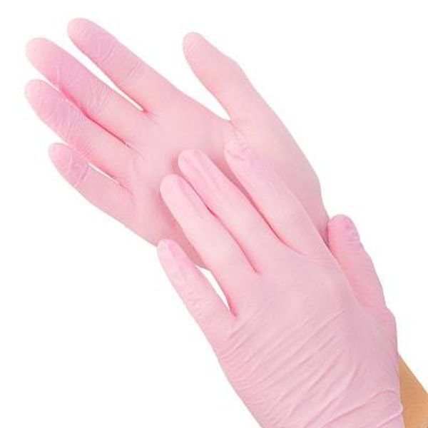 Перчатки нитриловые неопудренные, размер M Розовые, 47-50 пар