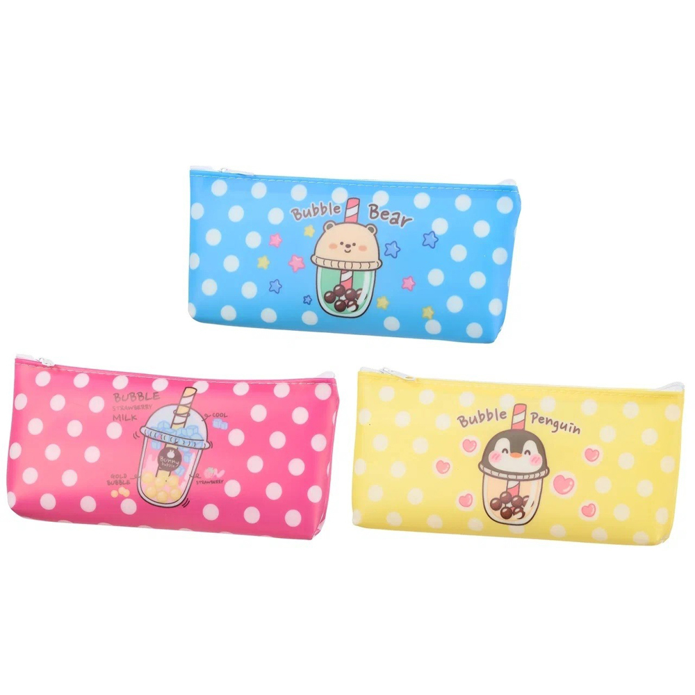 Пенал-косметичка Basir без наполнения, 19*9*5 см, серия "Молочный коктейль", силиконовый, ассорти