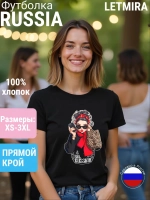 Футболка с принтом Матрёшка