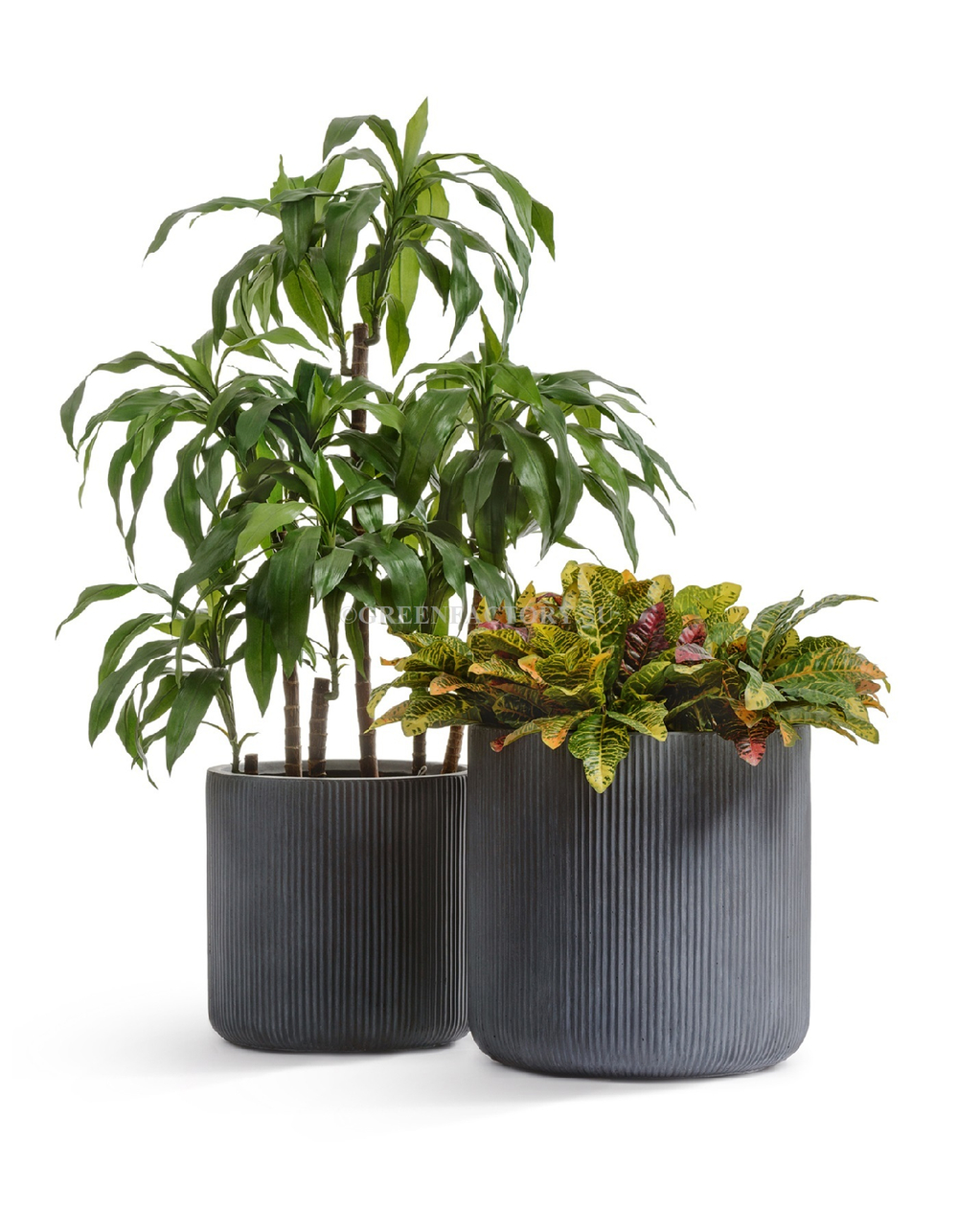 Кашпо TREEZ ERGO - серия Jet - Цилиндр - Дымчато-серый бетон