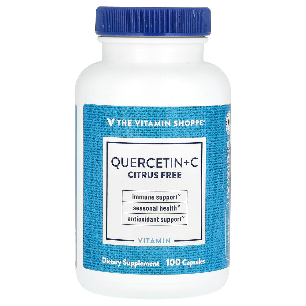 The Vitamin Shoppe, Quercetin + C, без цитрусовых, 100 капсул