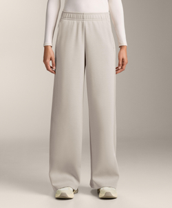 OYSHO Широкие прямые брюки с ребристой отделкой по бокам и ворсистым модалом, серо-коричневый