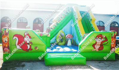 Коммерческий надувной батут-горка "Райский лес"