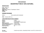 GRAPEFRUIT RECO. 100% NAT / ГРЕЙПФРУТ реко 100% натуральный CAS 94266-47-4