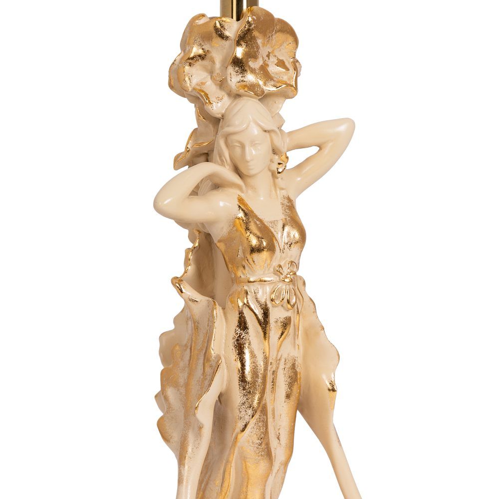 Настольная лампа Флора Айвори с абажуром №38 Vatican (Ватикан) Аквамарин