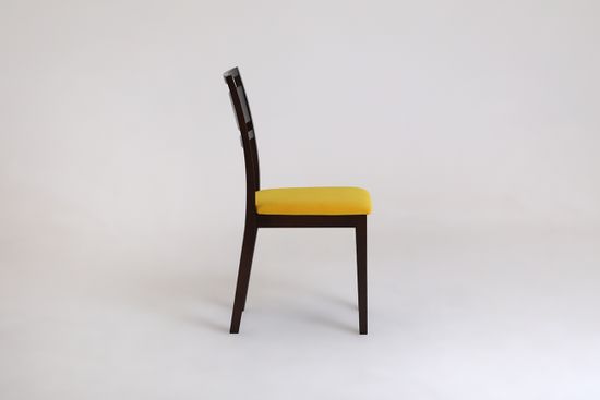 Стул Стенли (бук/тон 344 темный бук/ткань Prima yellow)