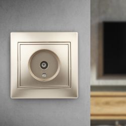Розетка Intro Plano 1-301-04 TV одиночная, IP20, СУ, шампань