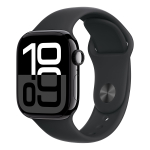 Apple Watch Series 10, 42 мм корпус из алюминия цвета «Jet Black», ремешок Sport Band размера M/L цвета «Black»