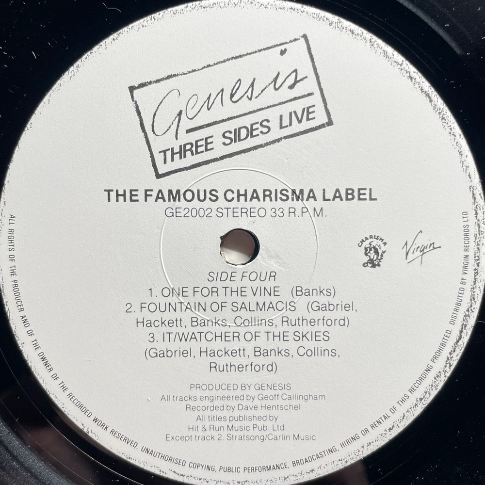 Genesis ‎– Three Sides Live 2LP (Англия)