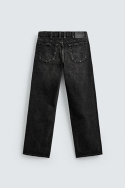 ZARA ДЖИНСЫ STRAIGHT FIT С ЗАКЛЕПКАМИ, ЧЕРНЫЙ