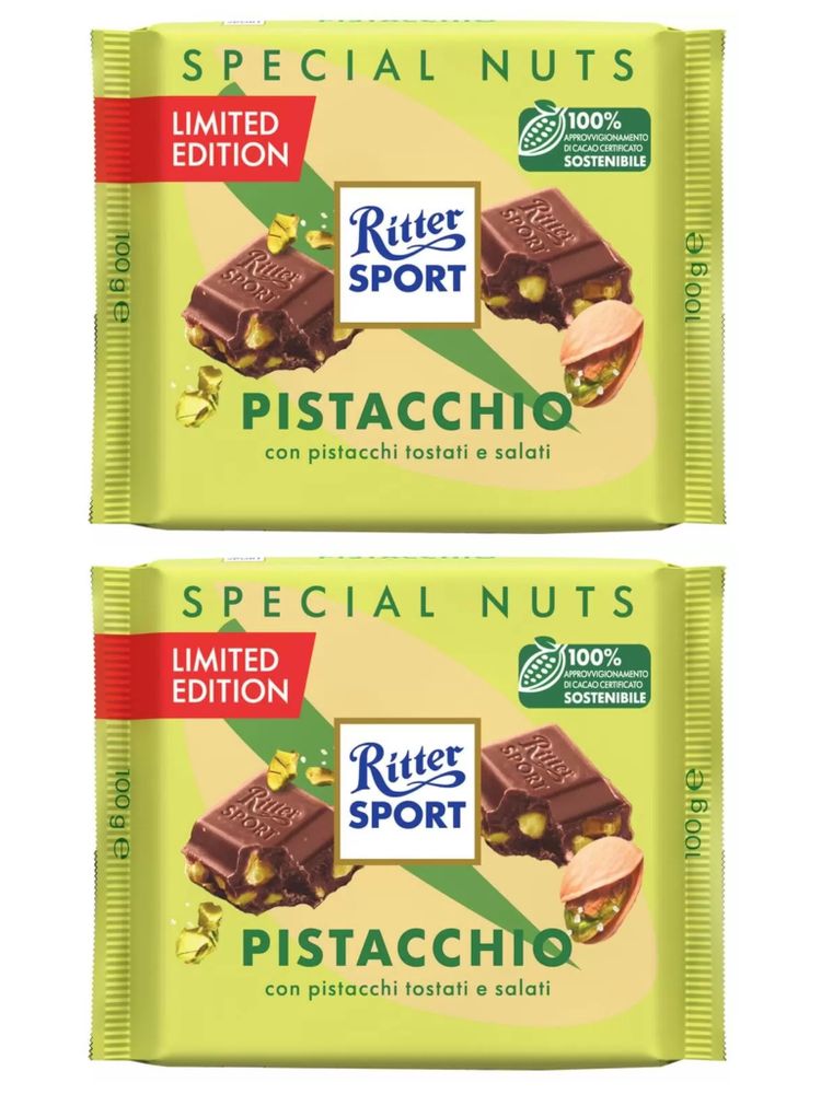 Шоколад Молочный Ritter Sport Фисташка 100 г x 2 шт