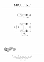 Смеситель для душа Migliore Axo Swarovski 18508 золото