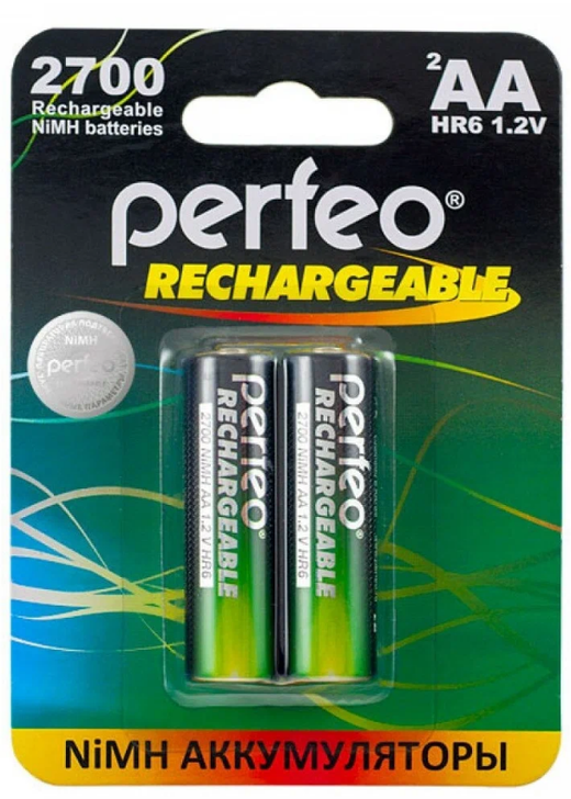 Аккумулятор AA (HR6) 2700 mAh Perfeo BL2 (Цена за упаковку 2 штуки)