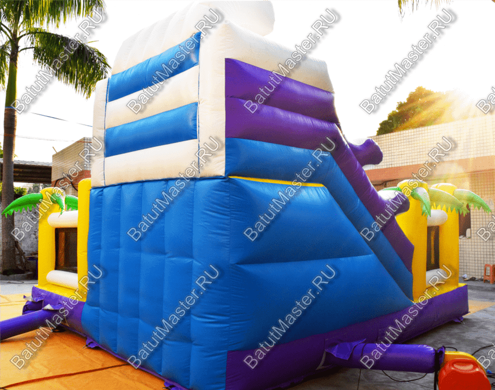 Коммерческий батут "Белый клык" с механизированной головой, размер 6*6*4 м