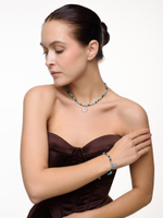 Браслет с турквенитом и тигровым глазом