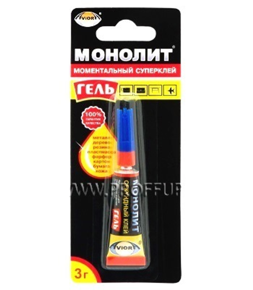 Монолит Суперклей-Гель 3гр карта 12хBl (12/288)*