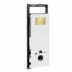 Инсталляция для унитаза WasserKraft Salm 27TLT.010.ME.WH.MG03 белая панель/кнопка матовое золото