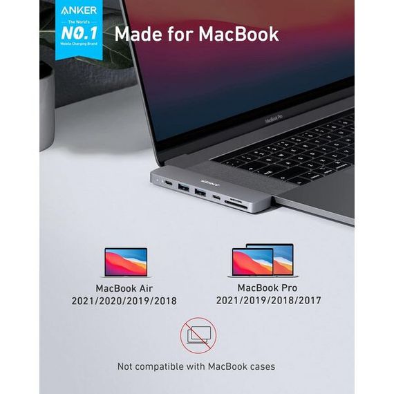 Концентратор Anker 547 USB-C Hub 7-in-2 для MacBook (A8354HA1)