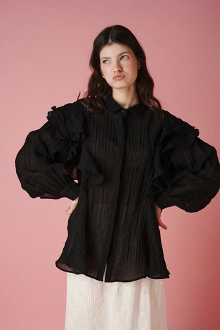 Блузка с воланами и длинным рукавом, "Карнавальная ночь"