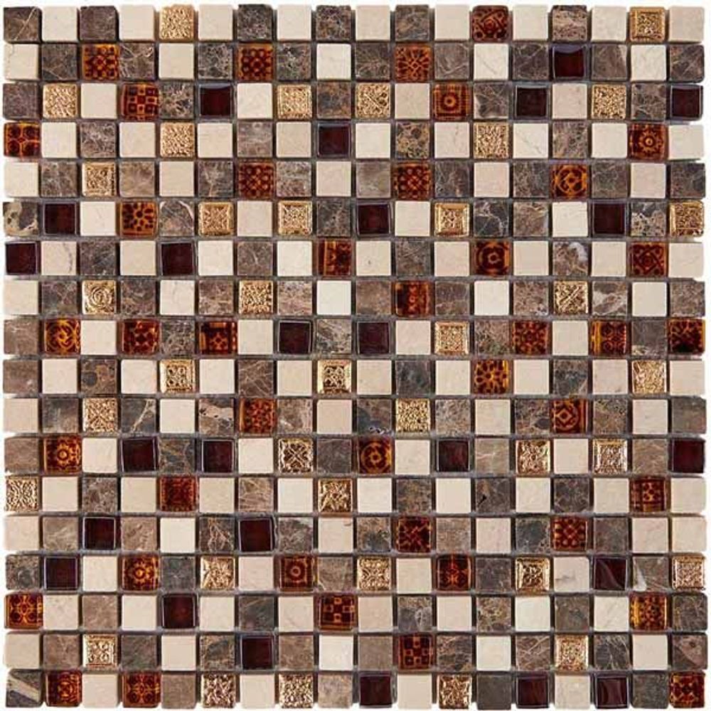 Мозаика PIX 721 из мрамора и стекла (15x15)