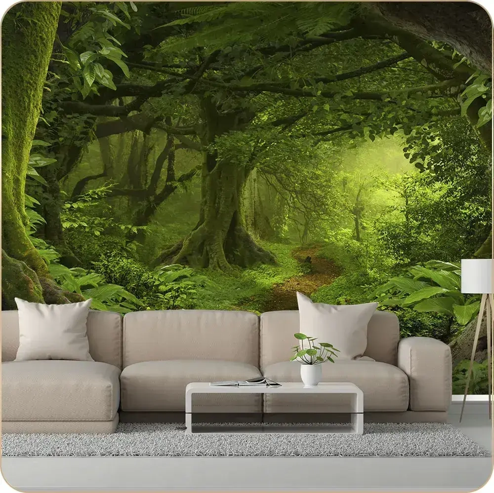 Фотообои 3D Лес для зала, в детскую, в спальню, в гостиную, на кухню 500х270