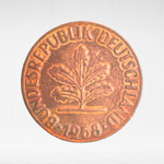 Germany, 1 Pfennig, 1968, (Karlsruhe Mint - "G"), VF