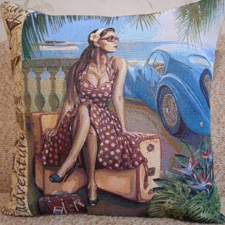 Гобеленовая наволочка "D. РОМАНТИКА", Россия.