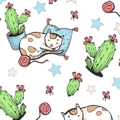 Спящий кот на белом фоне. Котики.