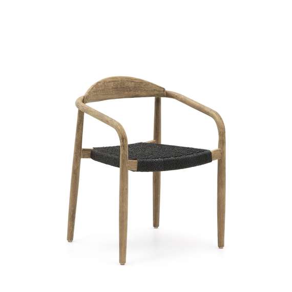 Стул Glynis массив эвкалипта с черным сиденьем
